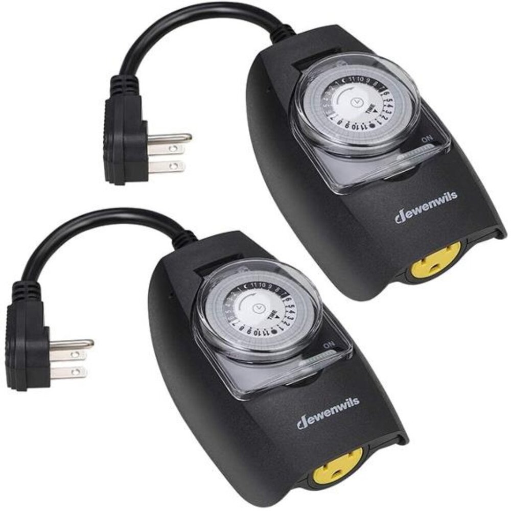 Outdoor Light Timer Waterproof, 24-Hour Programmable Plug in Timer for Outlets
